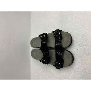 Dansko Black Leather Sandals Two Buckle Straps Slides Women Size 9 39‎